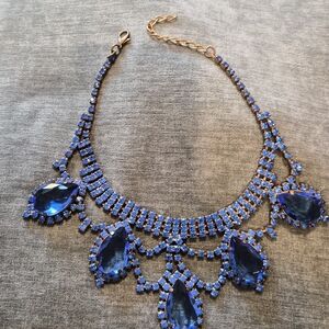 Elegant Blue Crystal Necklace, Bracelet & Earrings